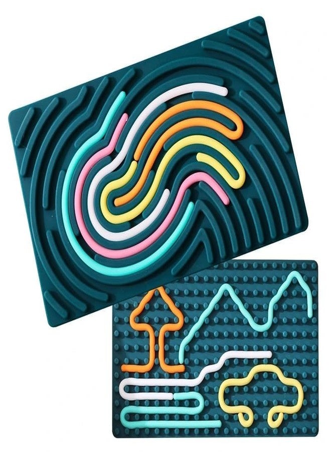 YESVIYA Silicone Sensory Activity Board Fidget Toy - Double-Sided Silent Sensory Toy with 10 Colored Strings for Kids & Adults | Calming Toy for Anxiety, ADHD, Autism & Stress Relief (No Mess) - Image 1